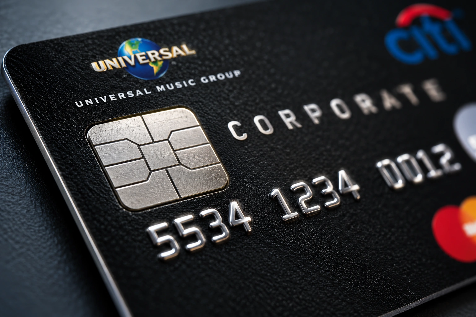 Universal Music Group — black corporate card detail