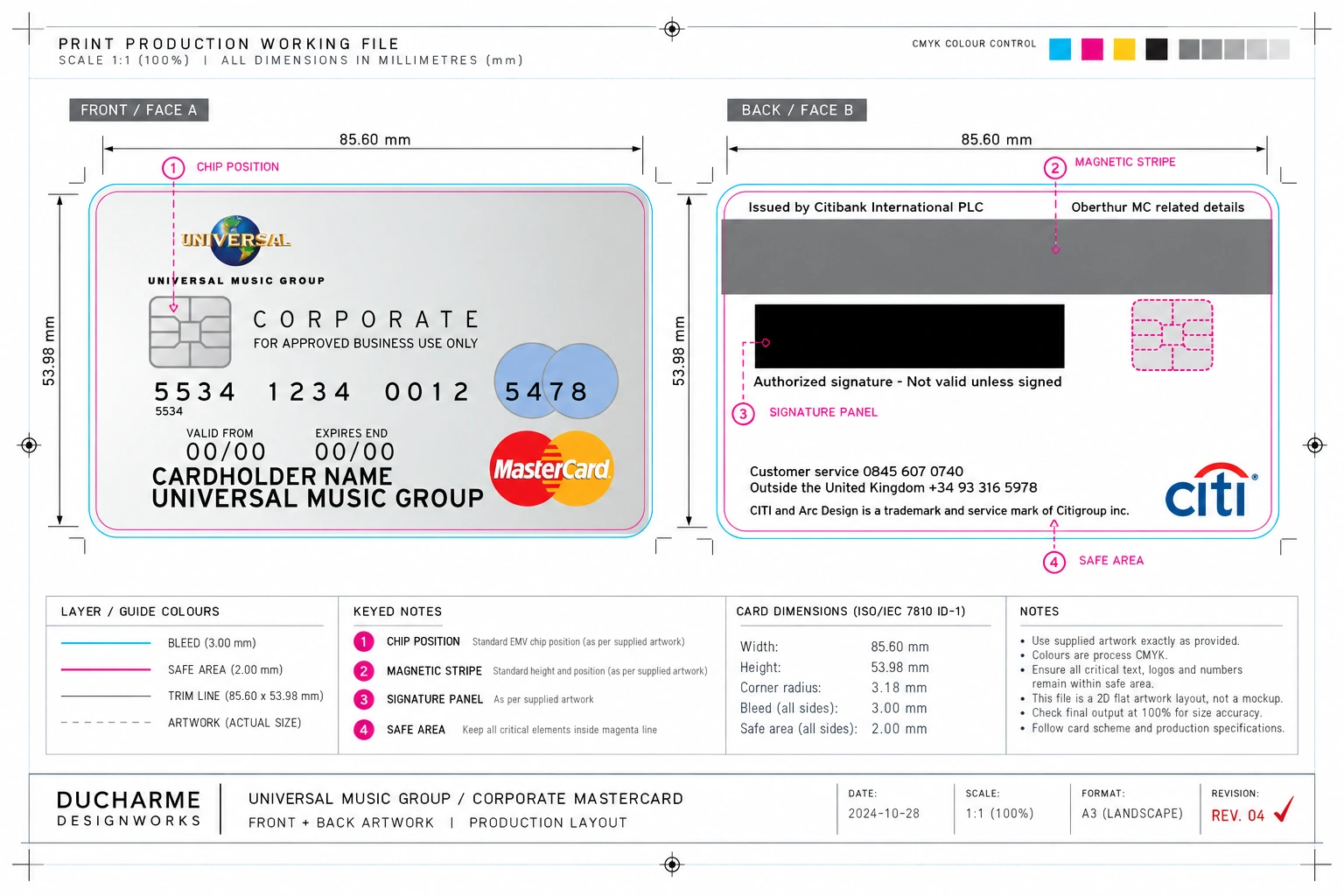 Universal Music Group — flat front and back print-production artwork