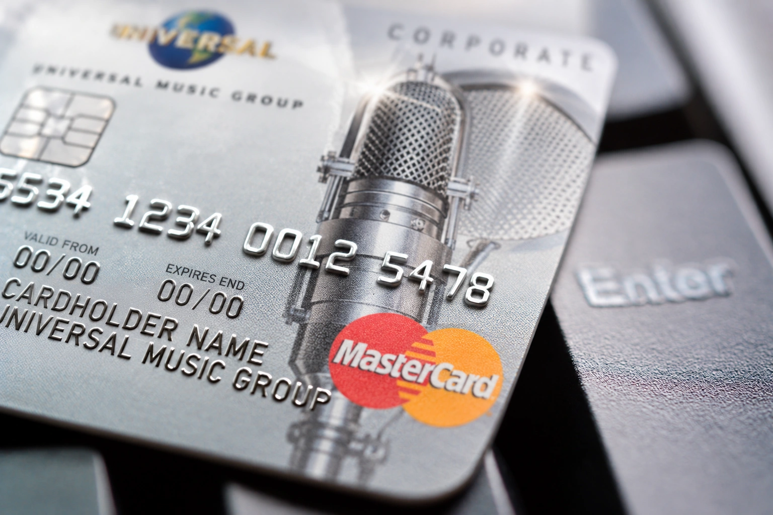 Universal Music Group — silver Mastercard close-up