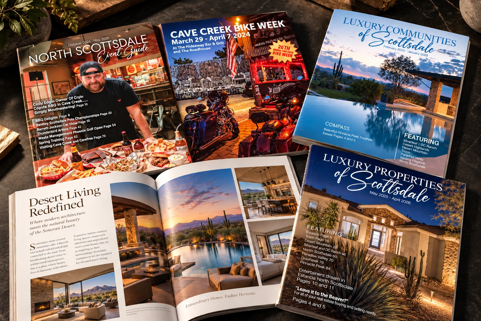 Magazine cover and editorial layout showcase